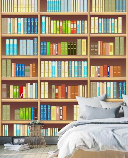 Cartoon Book Shelf Wallpaper Cartoon Book Shelf Wallpaper