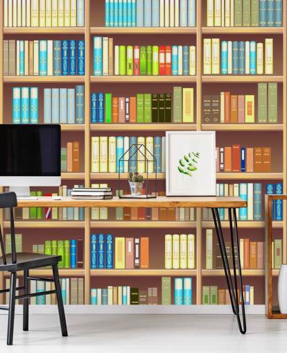Cartoon Book Shelf Wallpaper Cartoon Book Shelf Wallpaper