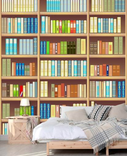 Cartoon Book Shelf Wallpaper Cartoon Book Shelf Wallpaper