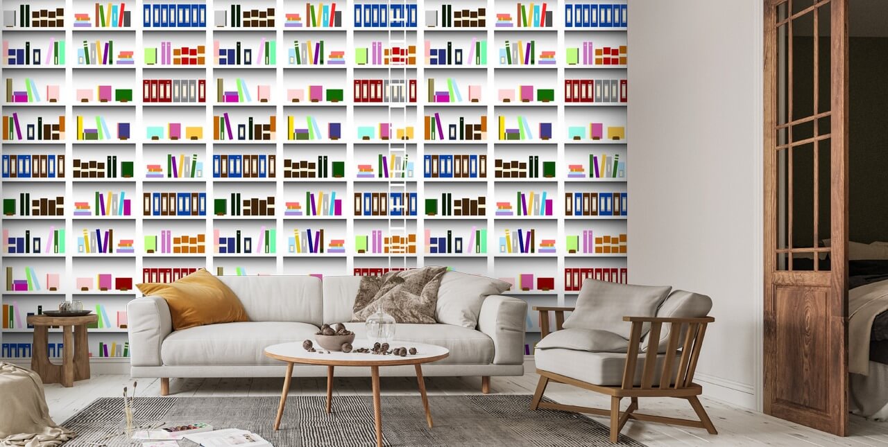 Bookcase Digital Wallpaper Wallsauce US