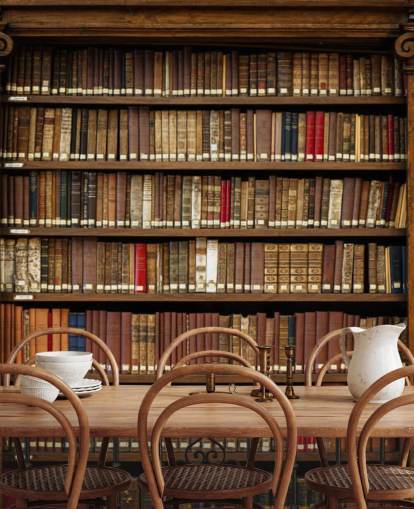 Altes Bücherregal Tapete