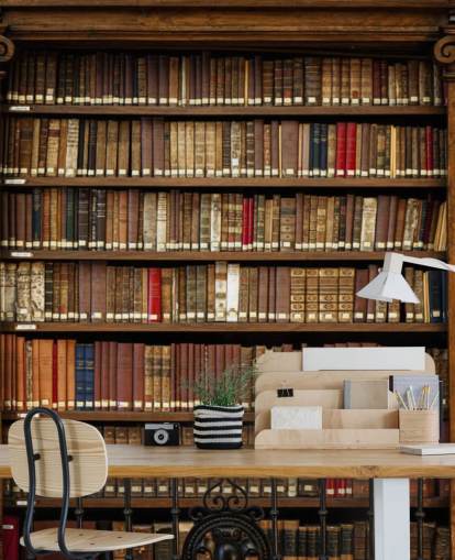 Old Bookcase Wallpaper