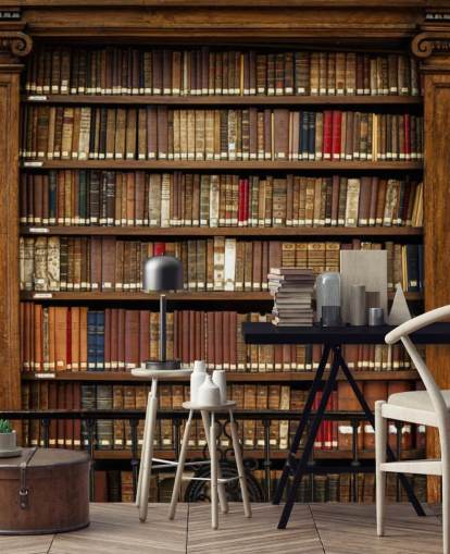 Fondo de pantalla de librería antigua