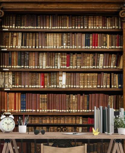 Old Bookcase Wallpaper