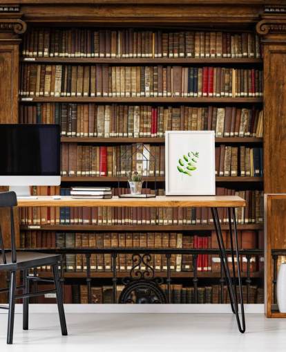 Altes Bücherregal Tapete