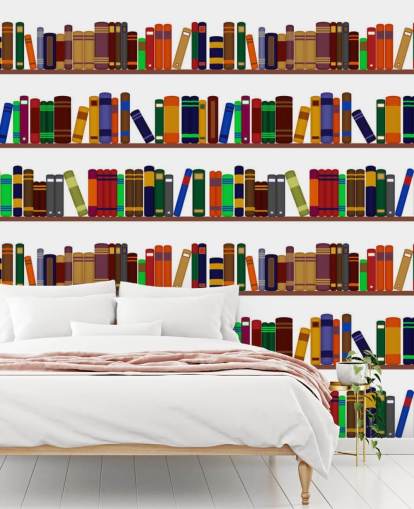 Colourful Bookshelf Wall Mural Colourful Bookshelf Wall Mural