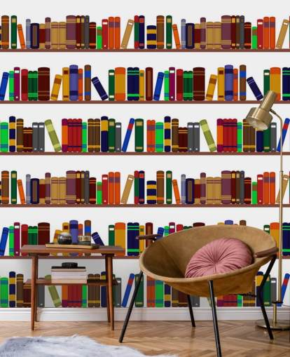 Colourful Bookshelf Wall Mural Colourful Bookshelf Wall Mural