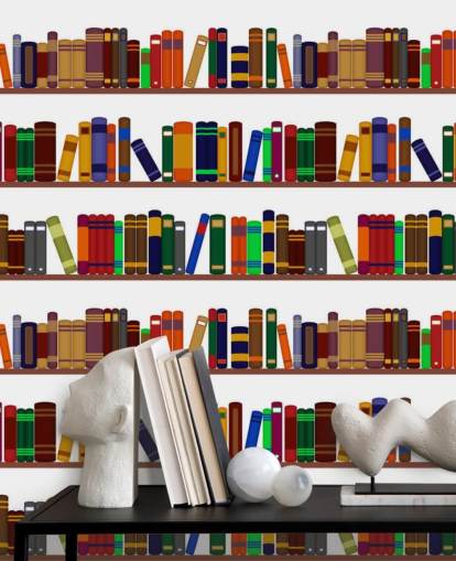 Colourful Bookshelf Wall Mural