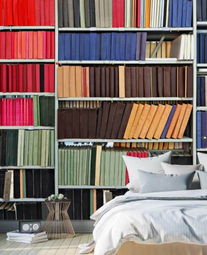 Colourful Books on Shelves Wallpaper Mural Colourful Books on Shelves Wallpaper Mural