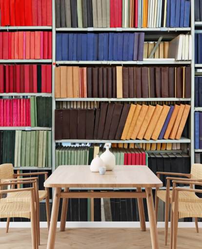 Papel pintado Libros en estantes de colores