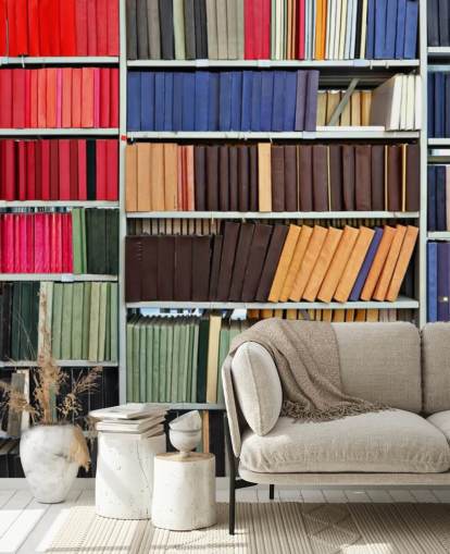 Papel pintado Libros en estantes de colores