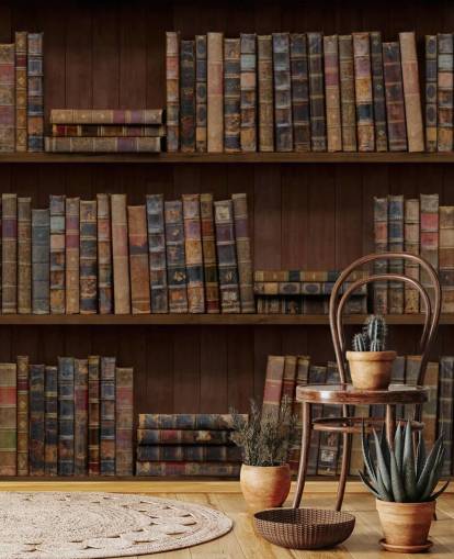 Papel pintado Libros antiguos sobre estantes Papel pintado Libros antiguos sobre estantes