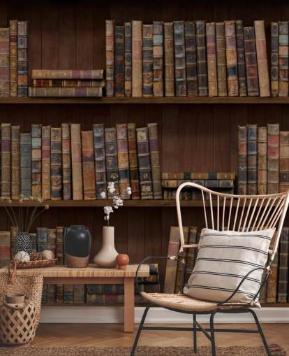 Papel pintado Libros antiguos sobre estantes