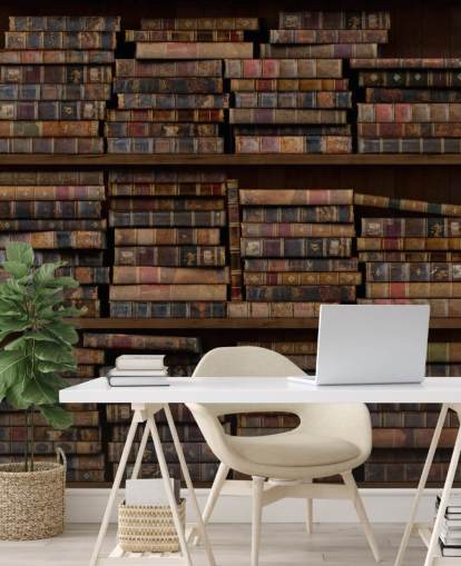 Wandgemälde „Dusty Books on Shelves“