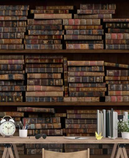 Mural de pared Libros polvorientos en estantes