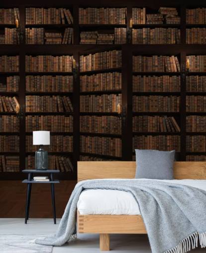 Openboekenplank deur behang