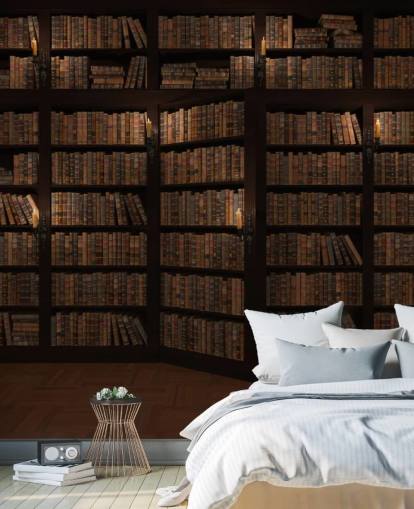 Opening Bookshelf Door Wallpaper