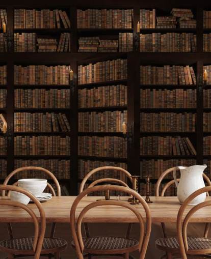 Türtapete Bücherregal öffnen Türtapete Bücherregal öffnen