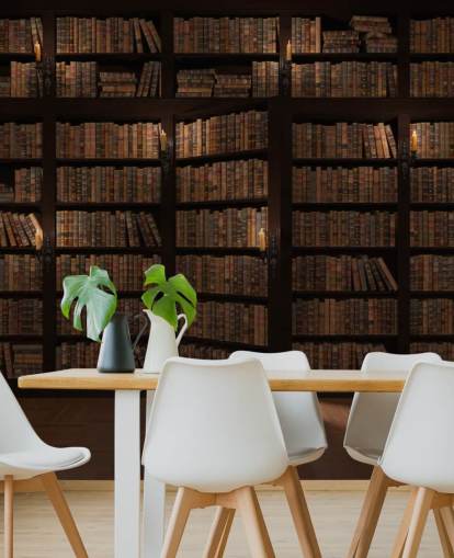 Opening Bookshelf Door Wallpaper