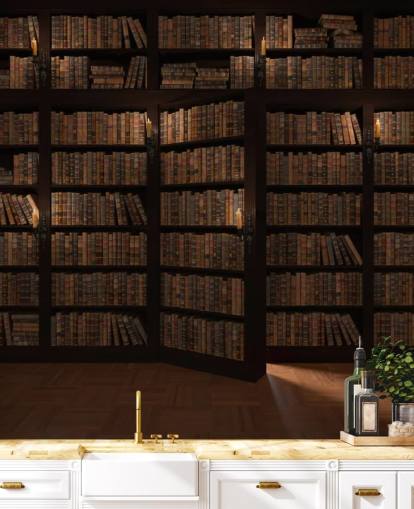 Opening Bookshelf Door Wallpaper