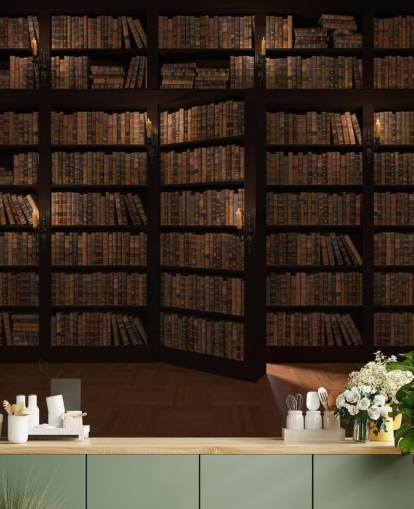 Openboekenplank deur behang Openboekenplank deur behang