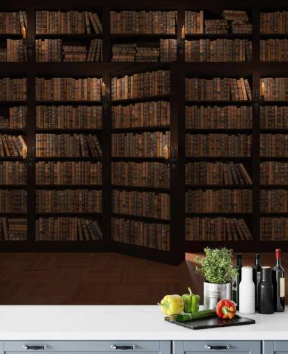 Opening Bookshelf Door Wallpaper