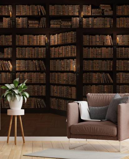 Opening Bookshelf Door Wallpaper