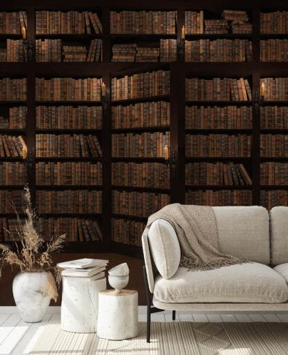 Papel pintado de puerta de estantería