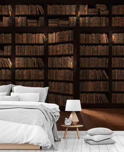 Opening Bookshelf Door Wallpaper