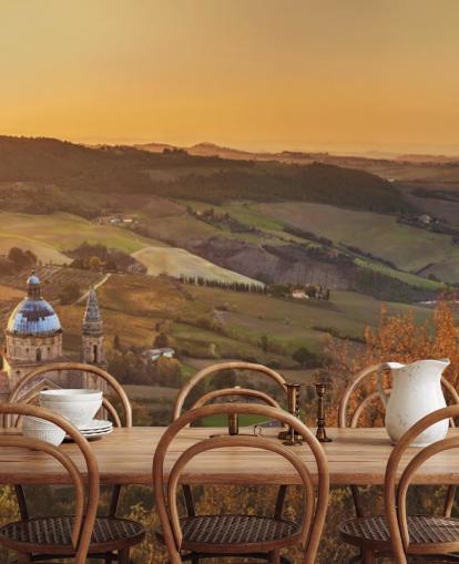 Mittelalterliches Gebäude in Montepulciano, Kirche San Biagio, Italien Wandgemälde Mittelalterliches Gebäude in Montepulciano, Kirche San Biagio, Italien Wandgemälde