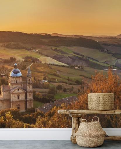 Mittelalterliches Gebäude in Montepulciano, Kirche San Biagio, Italien Wandgemälde Mittelalterliches Gebäude in Montepulciano, Kirche San Biagio, Italien Wandgemälde