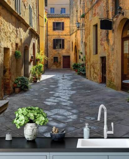 Toscania, Włochy, Montepulciano behang