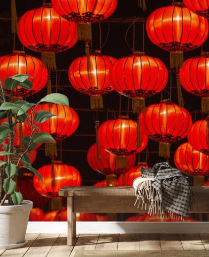 Chinese New Year Lanterns Bright Red Wallpaper