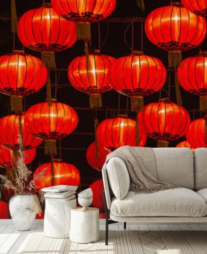 rote chinesische Laternen leuchteten nachts Tapete rote chinesische Laternen leuchteten nachts Tapete