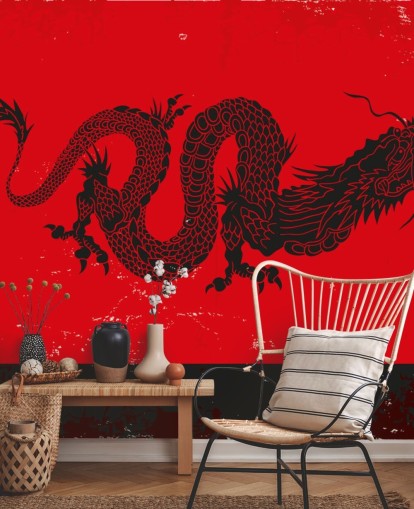 zwarte drakenschilderij op rode en zwarte achtergrond behang zwarte drakenschilderij op rode en zwarte achtergrond behang