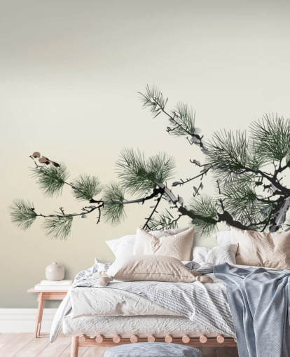 Gren med liten fågel orientalisk tapeter Gren med liten fågel orientalisk tapeter