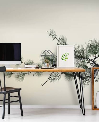 Papel pintado Rama con pajarito oriental