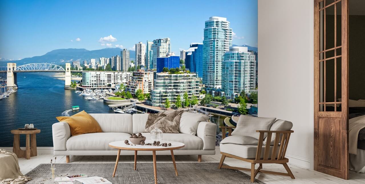 View of Vancouver Wallpaper Mural Wallsauce US