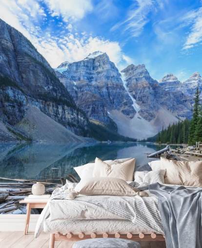 Fondo de pantalla de montaña y lago