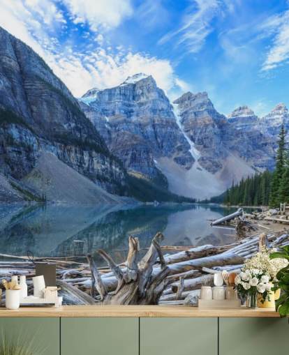 Fondo de pantalla de montaña y lago