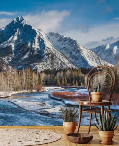 Mount Lorette og Kananaskis Kananaskis River Wallpaper 