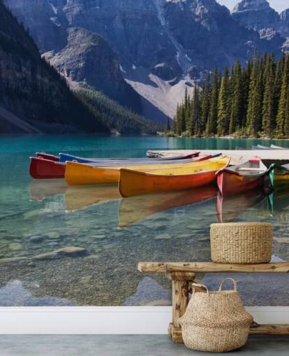 Canoas do Lago Moraine Moraine Lake Canoes Wallpaper 
