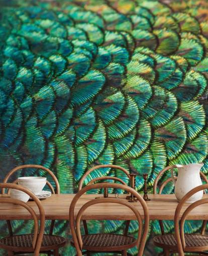 Emerald Feathers Wall Mural Emerald Feathers Wall Mural