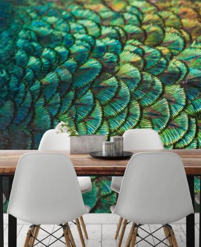 Emerald Feathers Wall Mural