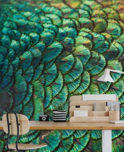 Emerald Feathers muurschildering Emerald Feathers muurschildering