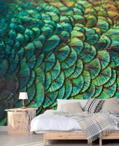 Decorazione murale con piume di smeraldo Decorazione murale con piume di smeraldo