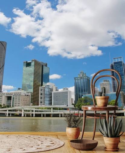 Brisbane byggnader mot blå himmel tapeter Brisbane byggnader mot blå himmel tapeter