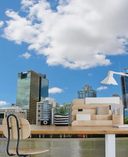 Brisbane Gebäude gegen blauen Himmel Tapete