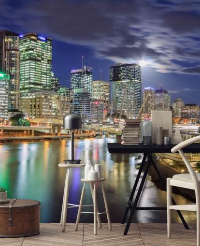 Brisbane skyline lyser opp om natten tapet Brisbane skyline lyser opp om natten tapet