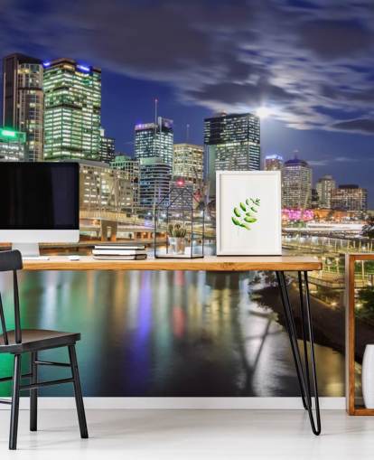 Brisbane skyline lit up at night wallpaper Brisbane skyline lit up at night wallpaper